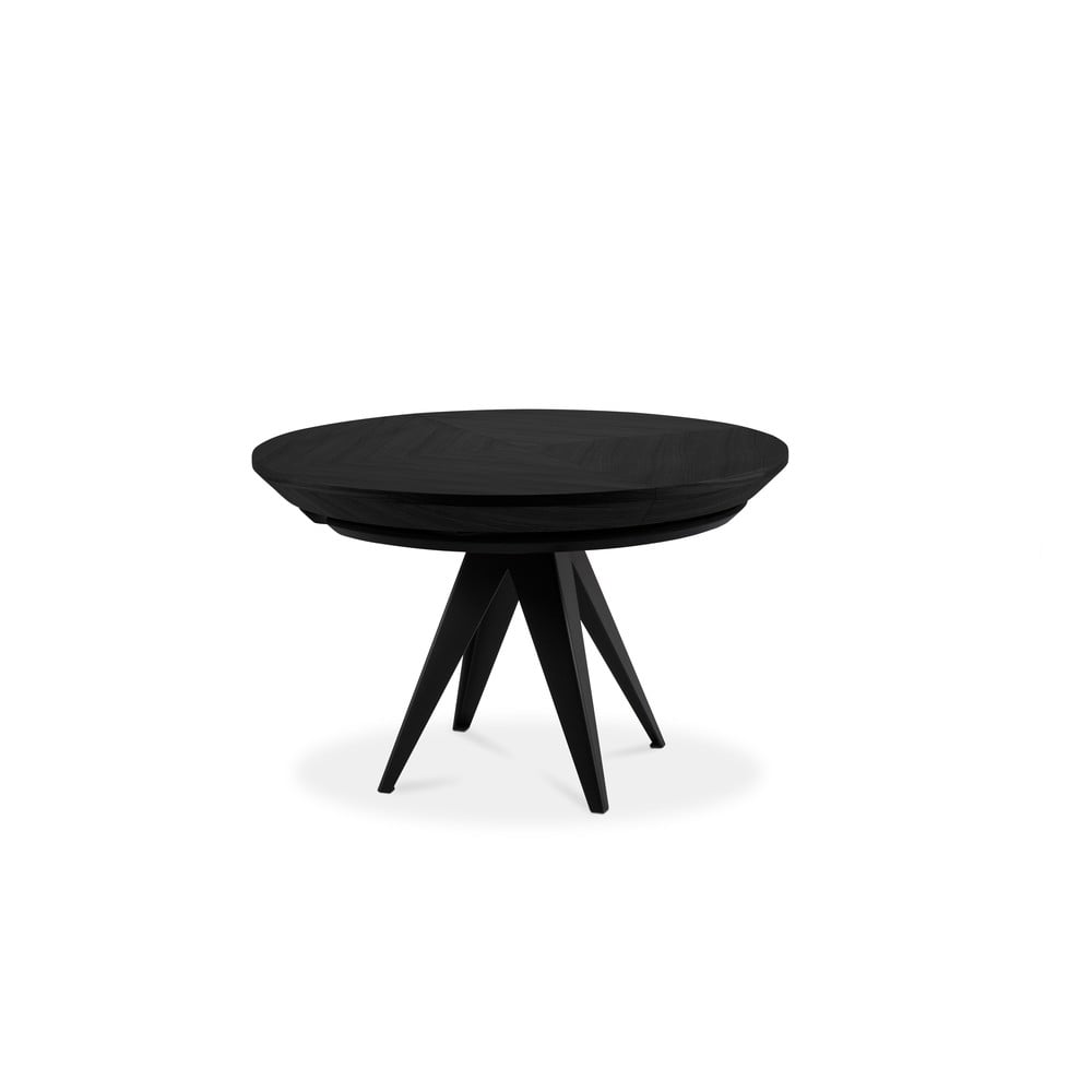 Čierny rozkladací stôl z dubového dreva Windsor  Co Sofas Magnus ø 120 cm