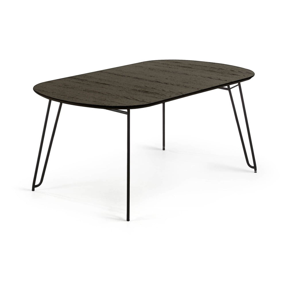 Čierny rozkladací jedálenský stôl Kave Home Norfort 140 x 90 cm