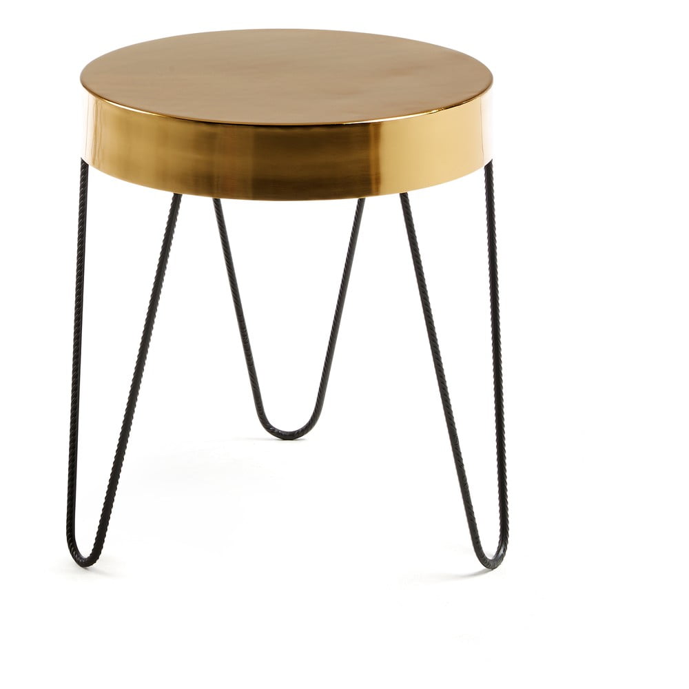 Odkladací stolík v zlatej farbe Kave Home Juvenil výška 45 cm
