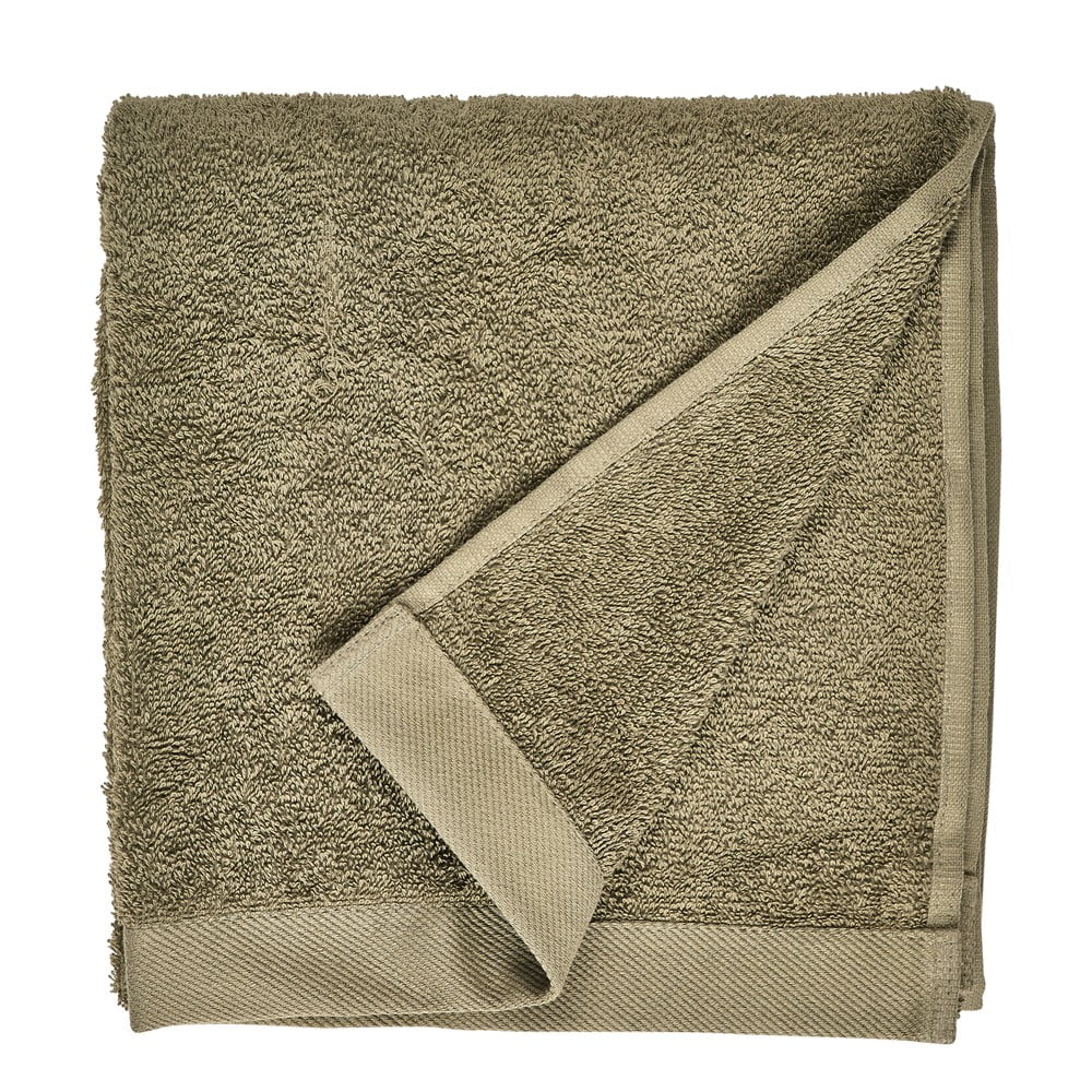 Olivovozelený uterák z froté bavlny Södahl Organic 100 x 50 cm