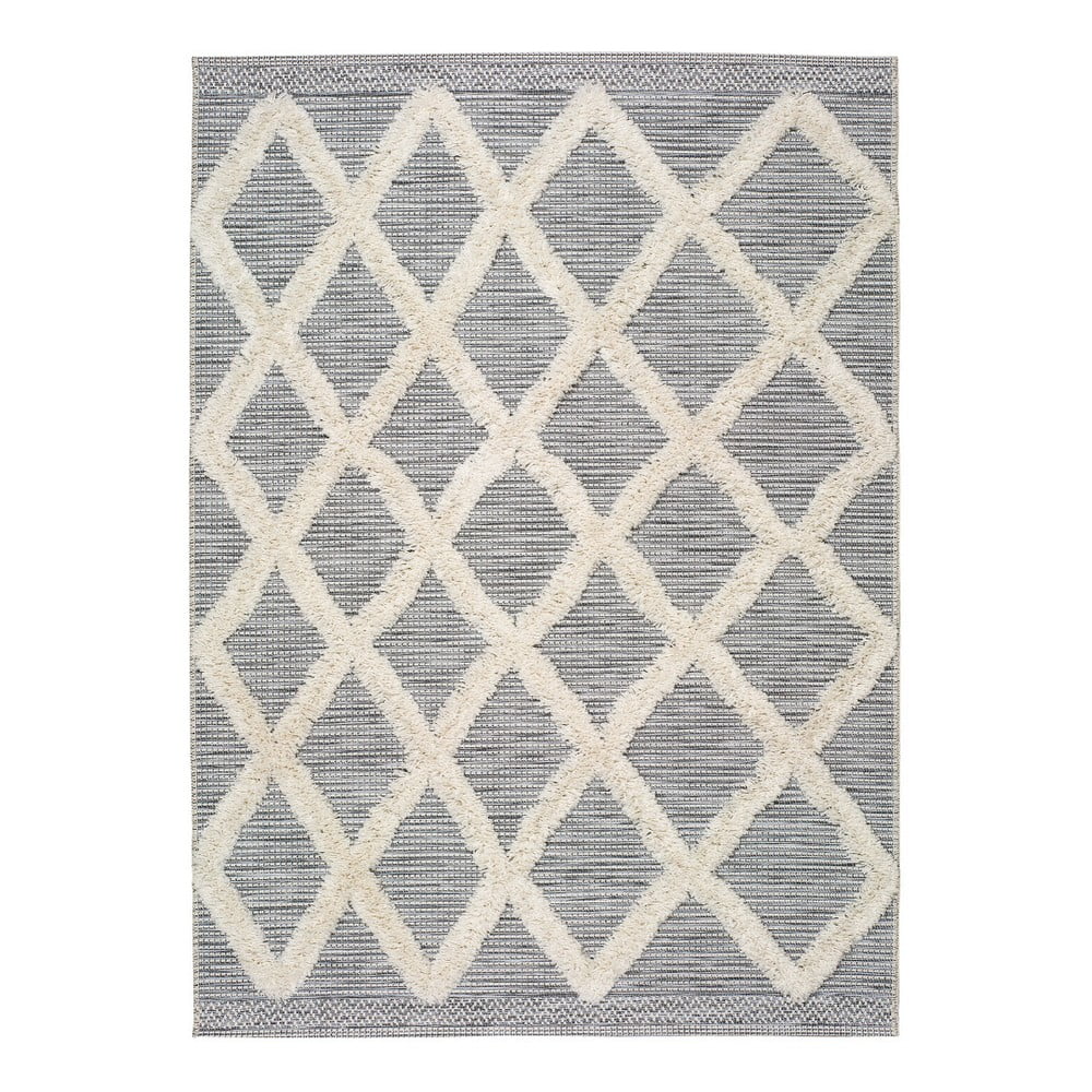 Bielo-sivý koberec Universal Cheroke Geo 55 x 110 cm