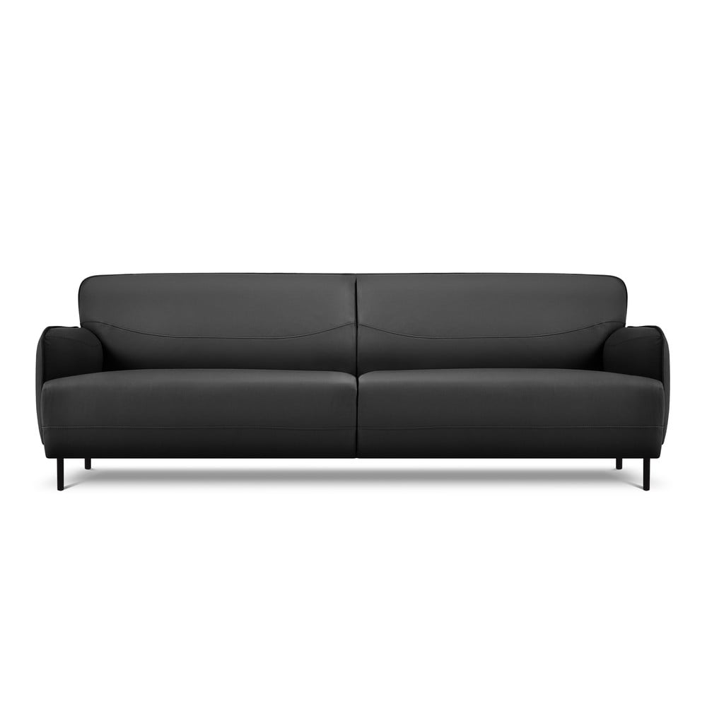 Tmavosivá kožená pohovka Windsor  Co Sofas Neso 235 x 90 cm