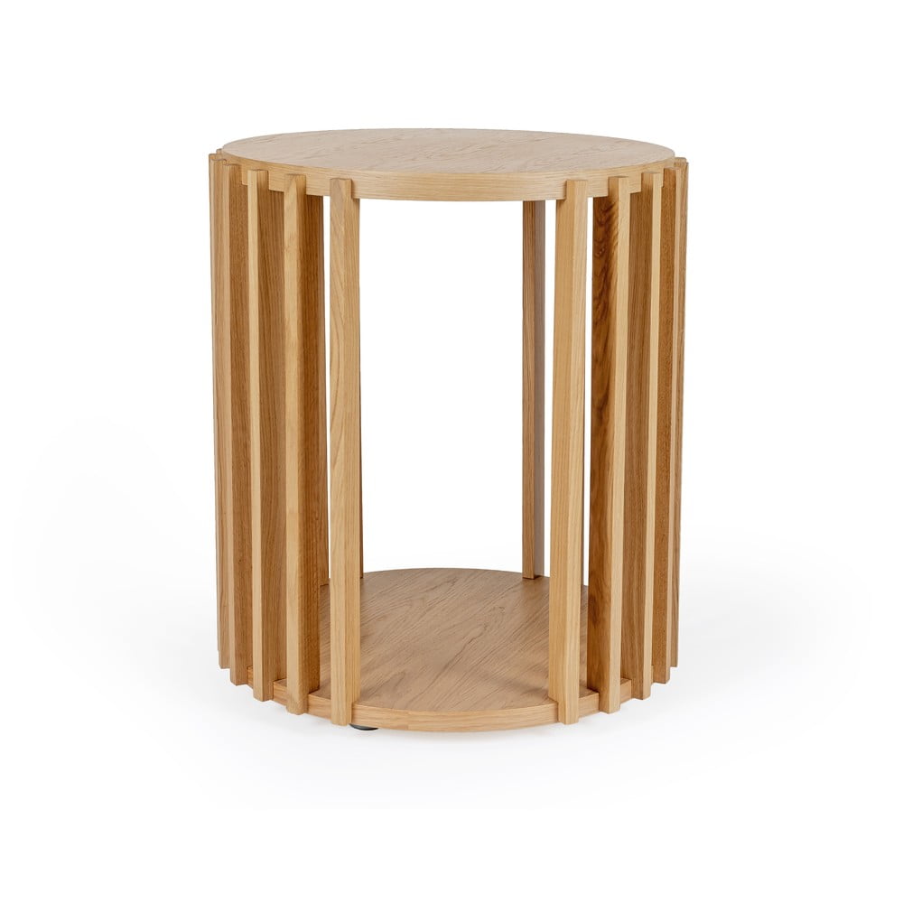 Odkladací stolík z dubového dreva Woodman Drum ø 53 cm