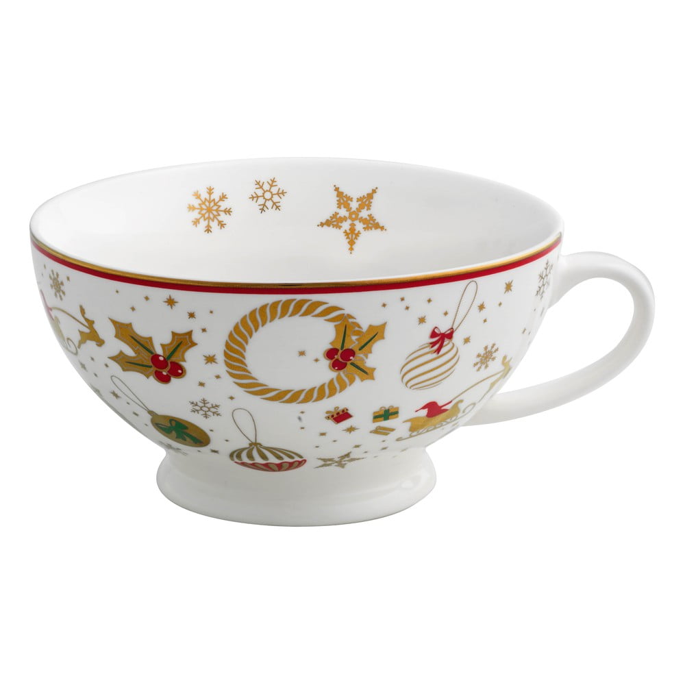 Porcelánová šálka na čaj s vianočným motívom Brandani Alleluia New Bone ⌀ 14 cm