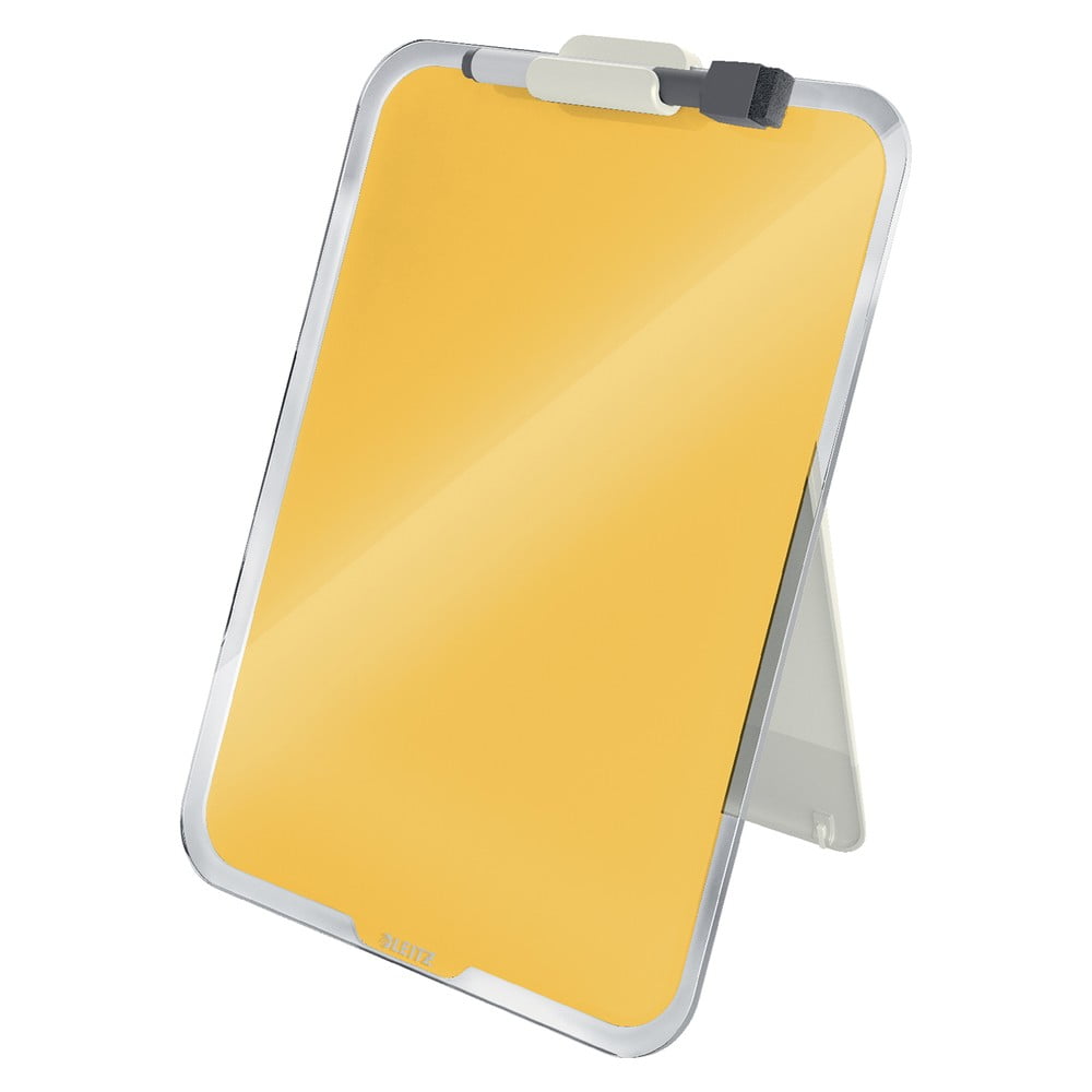 Žltý sklenený flipchart na stôl Leitz Cosy 22 x 30 cm