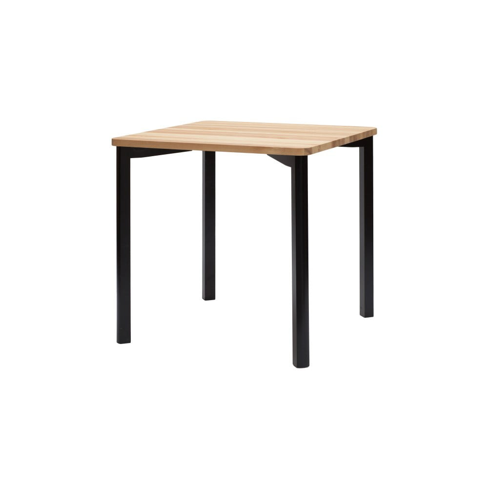 Čierny jedálenský stôl so zaoblenými nohami Ragaba TRIVENTI 80 x 80 cm