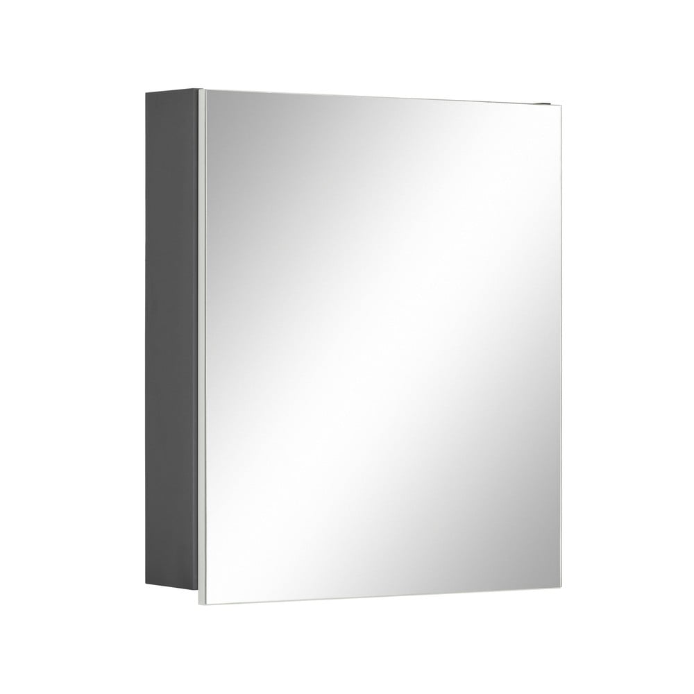 Sivá nástenná kúpeľňová skrinka so zrkadlom Støraa Wisla 60 x 70 cm