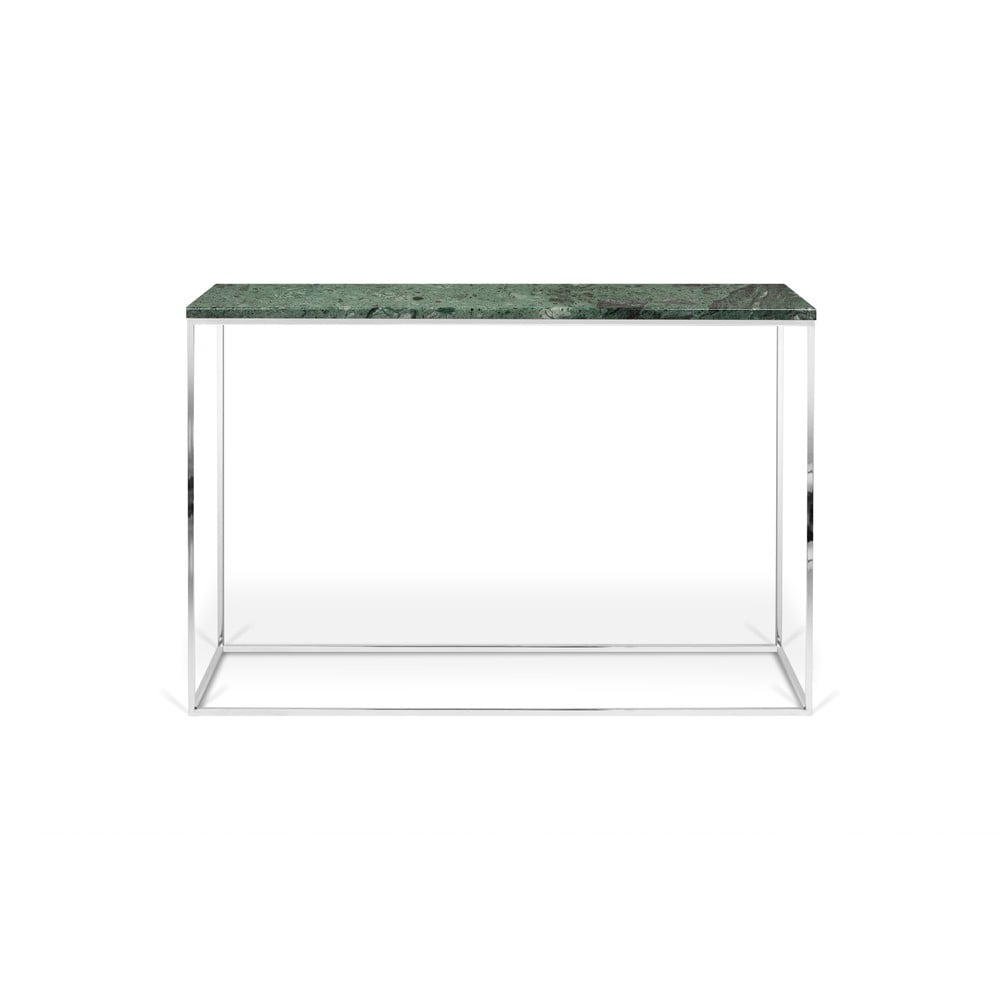 Zelený konzolový stolík s mramorovou doskou TemaHome