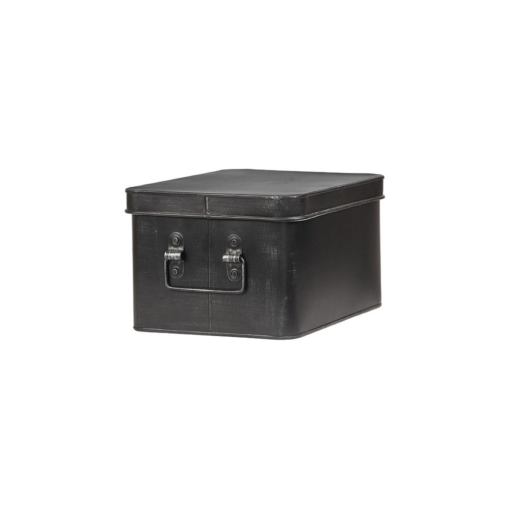 Čierny kovový úložný box LABEL51 Media šírka 27 cm