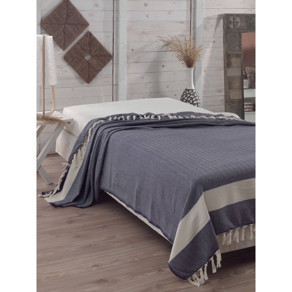 Prikrývka cez posteľ Baliksirti Dark Blue 200 × 240 cm
