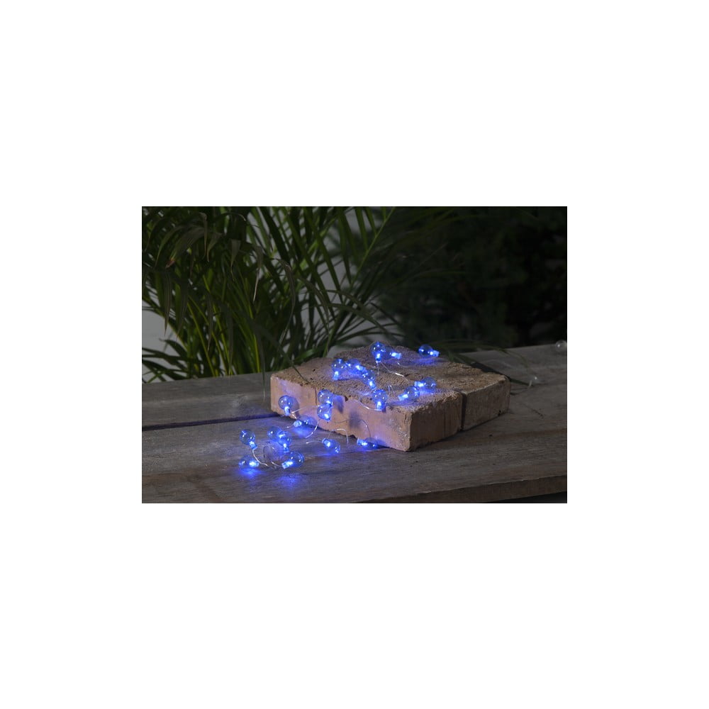 Modrá vonkajšia svetelná LED reťaz s motívom žiaroviek Star Trading Bulb dĺžka 16 m