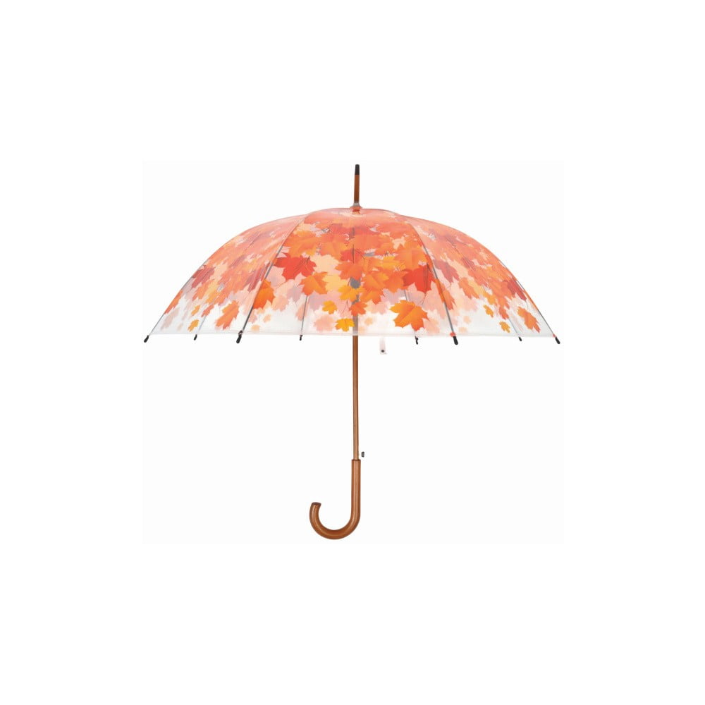 Transparentný tyčový dáždnik Esschert Design Ambiance Birdcage Fall Leaves ⌀ 93 cm