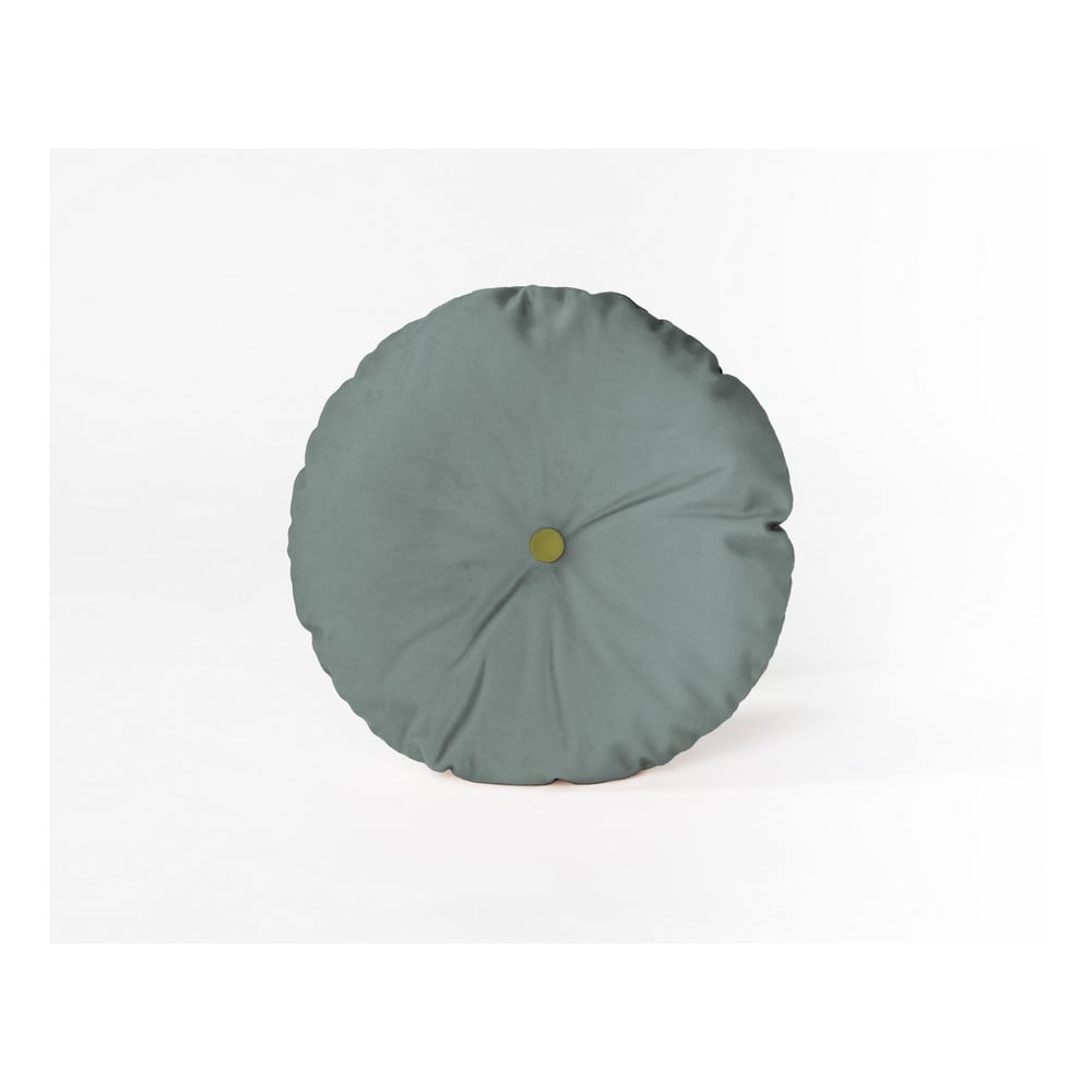 Okrúhly dekoračný vankúš so zamatovým poťahom Velvet Atelier Turquoise ⌀ 35 cm