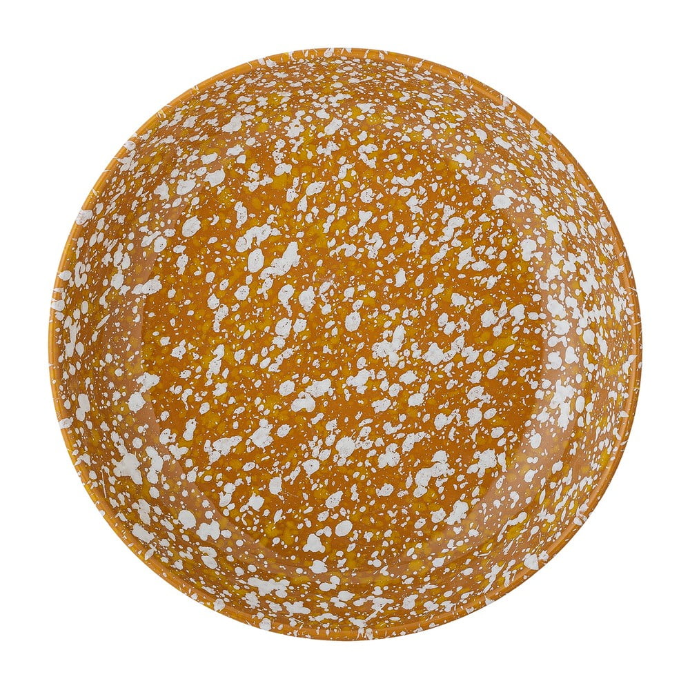 Oranžovo-biely kameninový hlboký tanier Bloomingville Carmel ø 21 cm