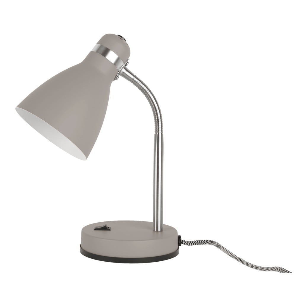 Sivá stolová lampa Leitmotiv Study výška 30 cm