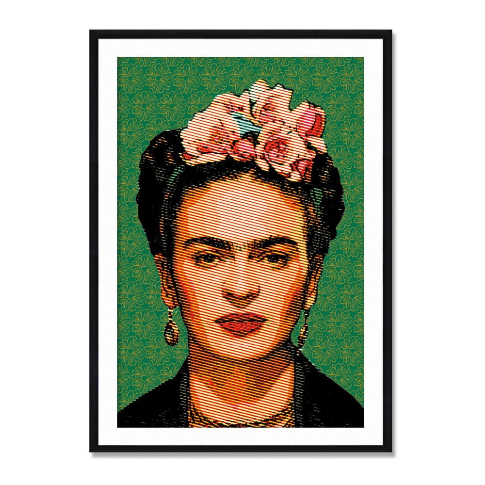 Nástenný obraz zo sambového dreva Madre Selva Frida Draw 40 × 60 cm