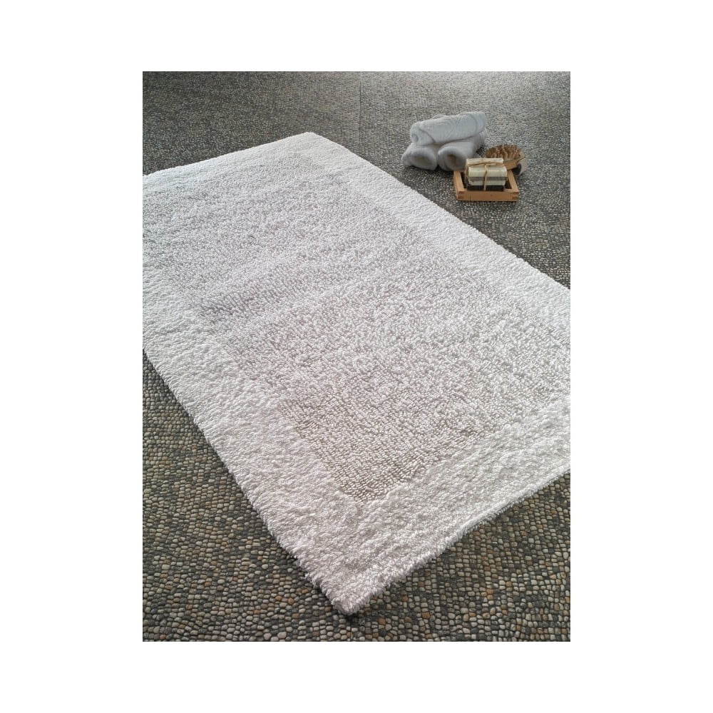 Biela predložka do kúpeľne Confetti Natura Heavy 70 × 120 cm
