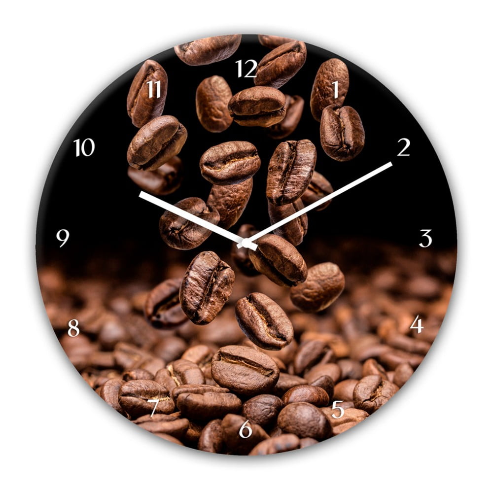 Nástenné hodiny Styler Glassclock Coffee Seeds ⌀ 30 cm