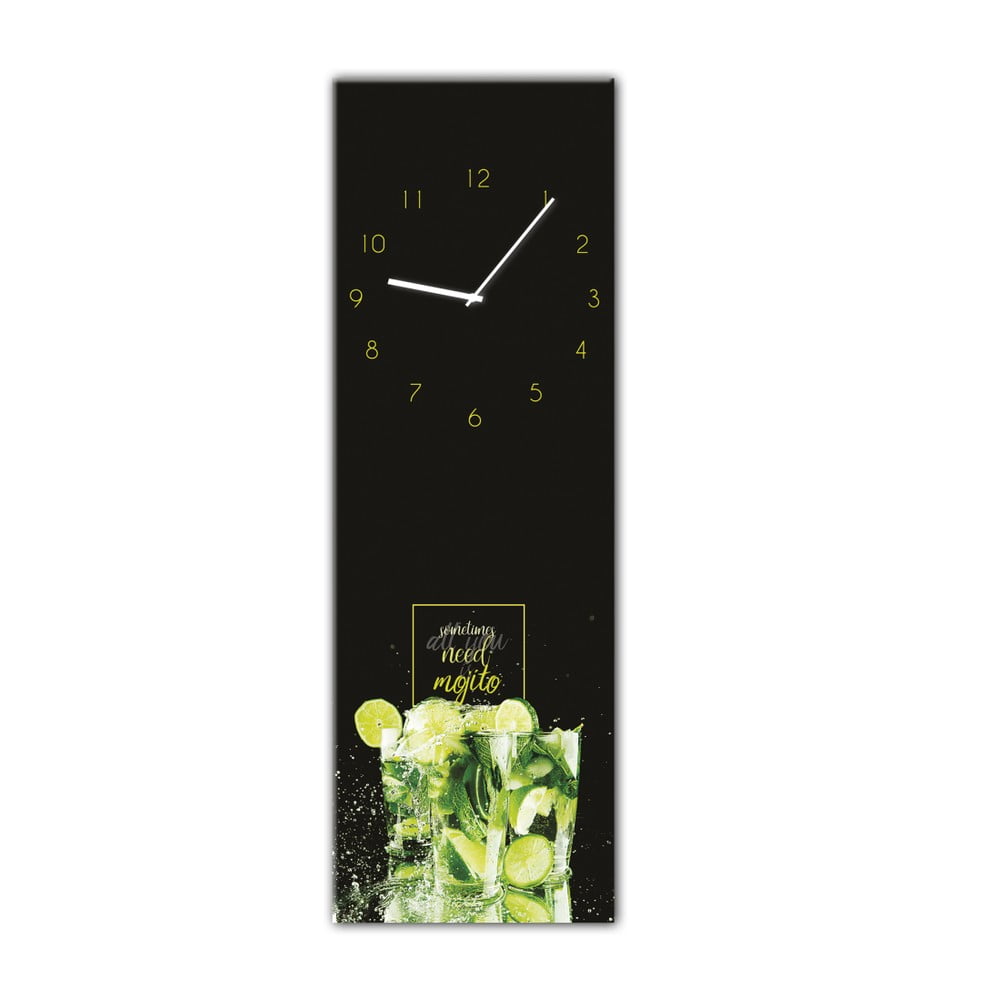 Nástenné hodiny Styler Glassclock Mojito 20 × 60 cm