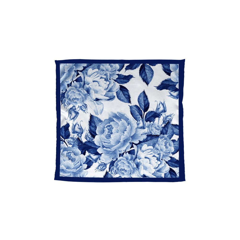Modrá šatka Madre Selva Blue Flowers 55 × 55 cm