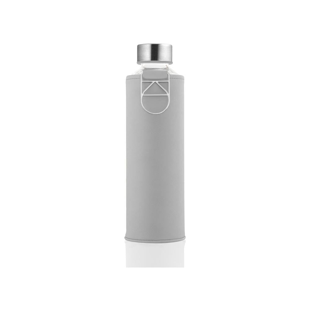Sivá fľaša z borosilikátového skla s obalom z umelej kože Equa Mismatch Dove 750 ml