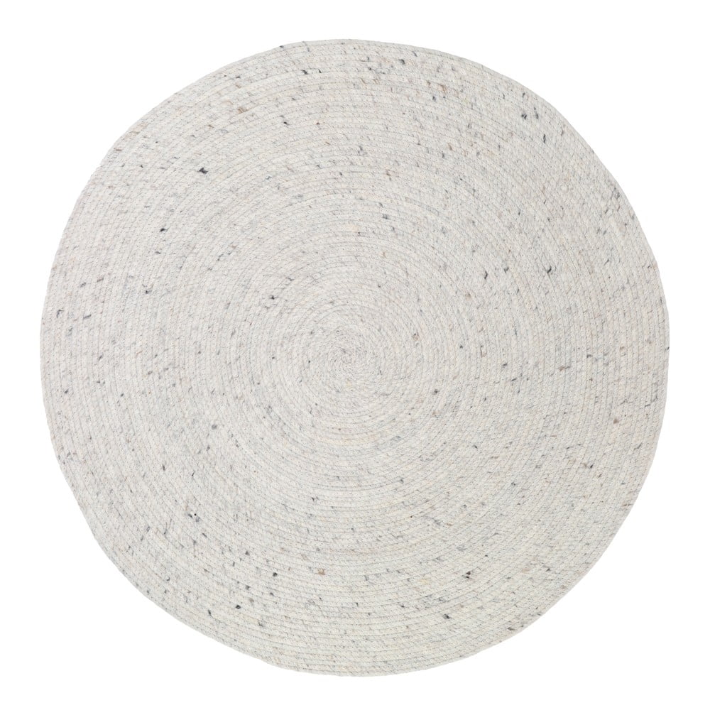 Biely ručne vyrobený koberec zo zmesi vlny a bavlny Nattiot Neethu ø 140 cm