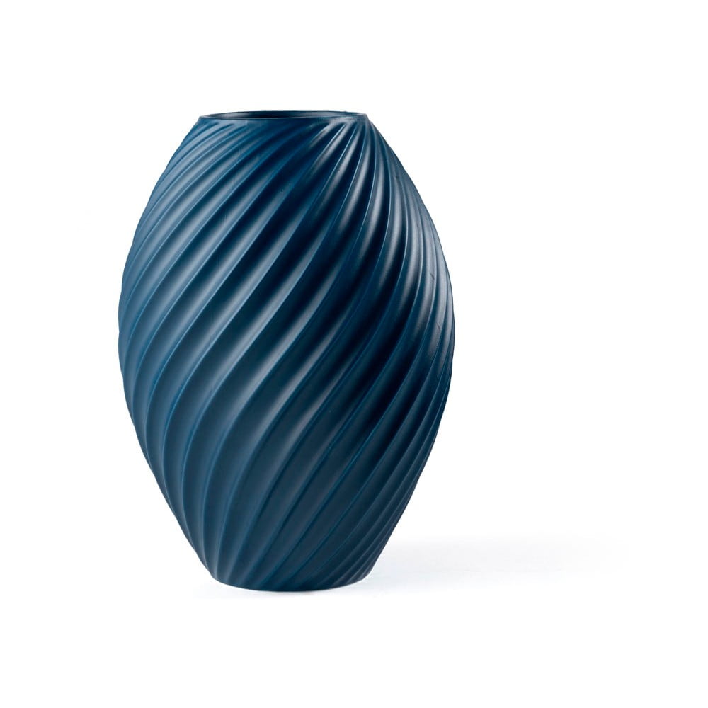 Modrá porcelánová váza Morsø River výška 26 cm