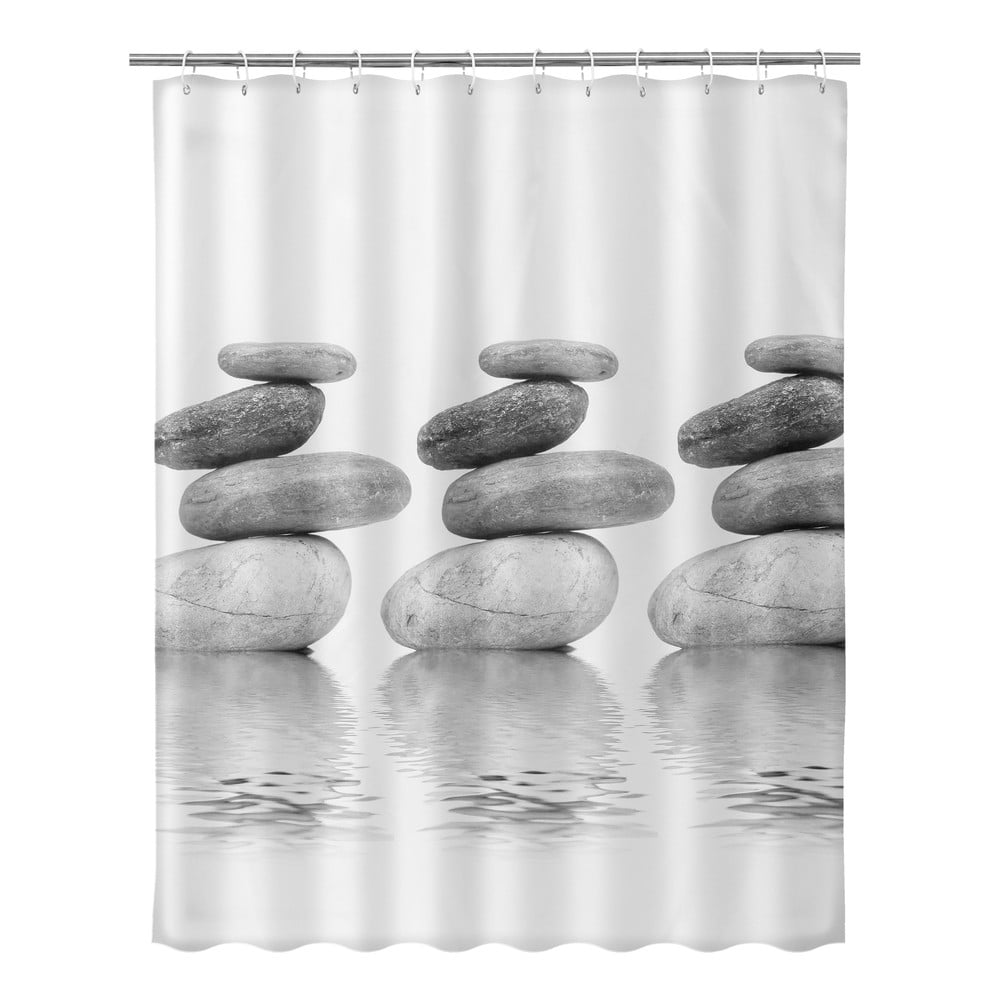 Béžový sprchový záves Unimasa Stones 180 × 200 cm