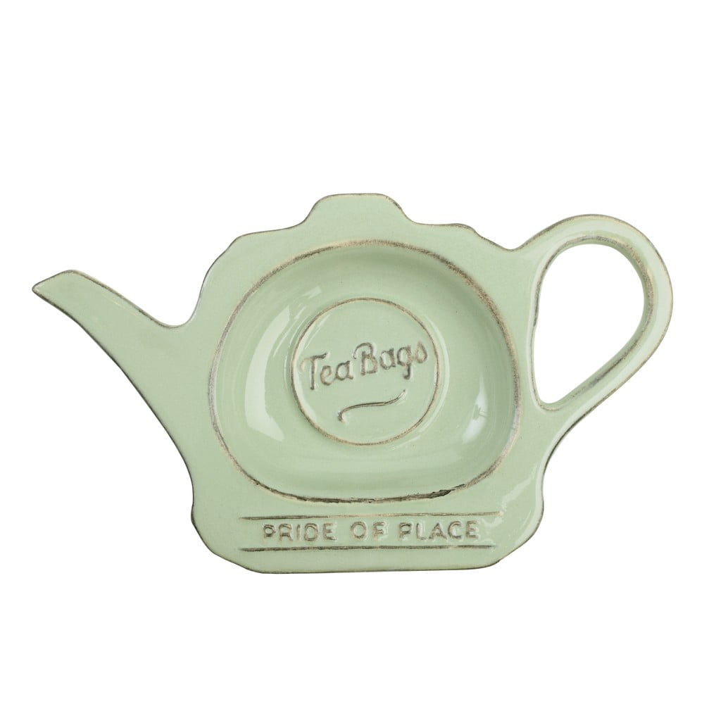 Zelený keramický tanierik na čajové vrecúška TG Woodware Pride of Place