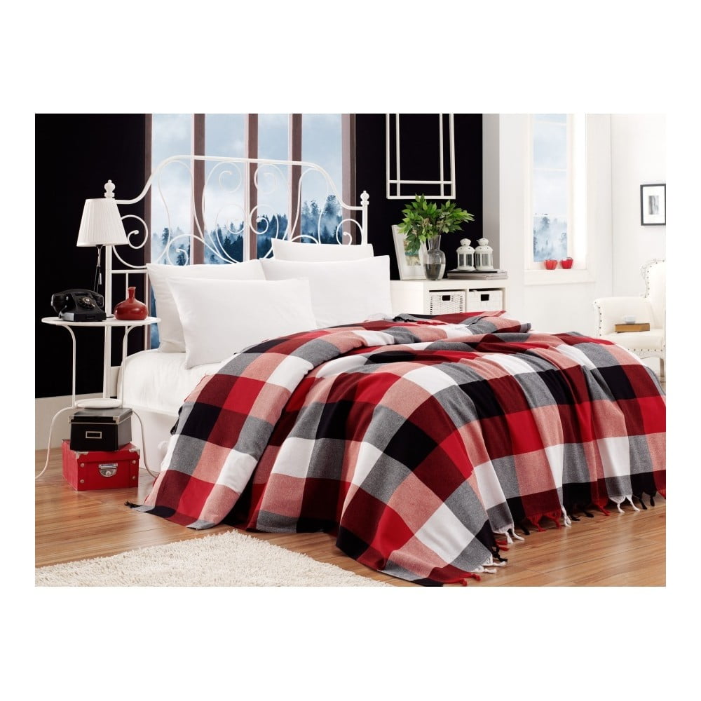 Bavlnený pléd pres postel na dvojlôžko Single Pique Kicho 200 × 240 cm