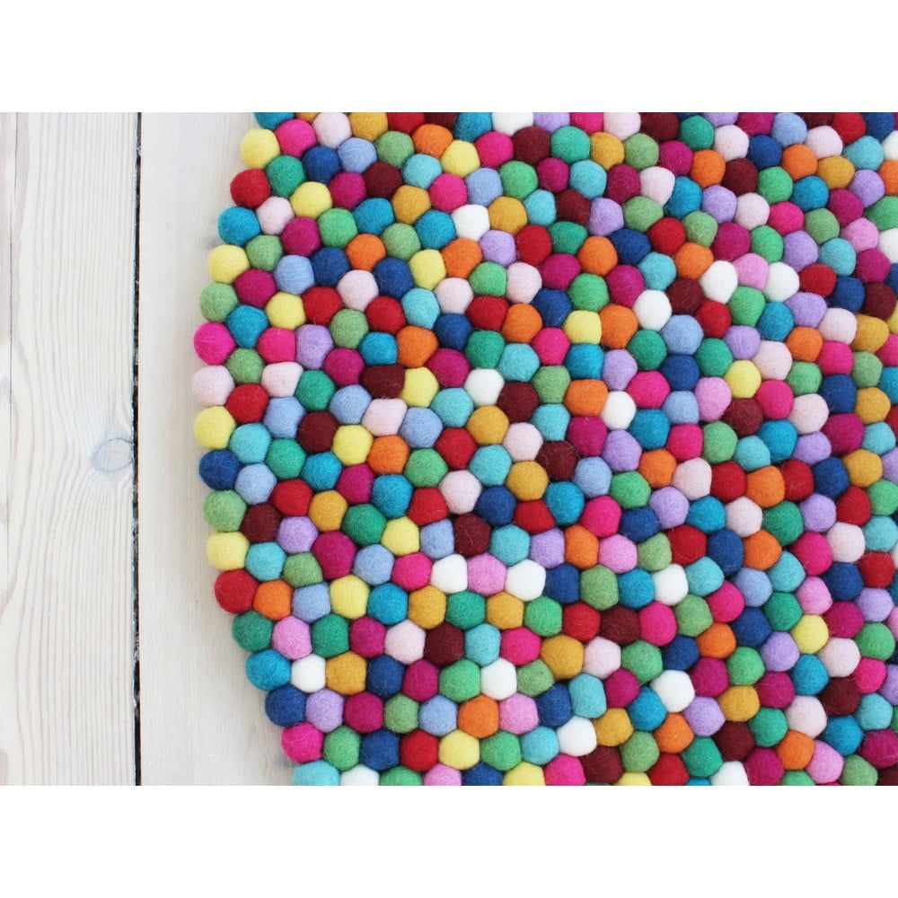 Guľôčkový vlnený koberec Wooldot Ball rugs Multi ⌀ 90 cm
