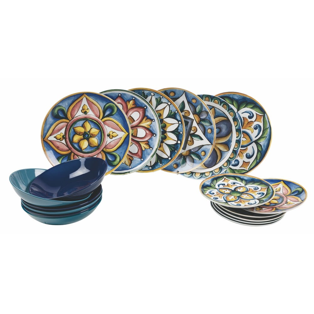 18-dielna súprava porcelánových tanierov Villa dEste Le Maioliche