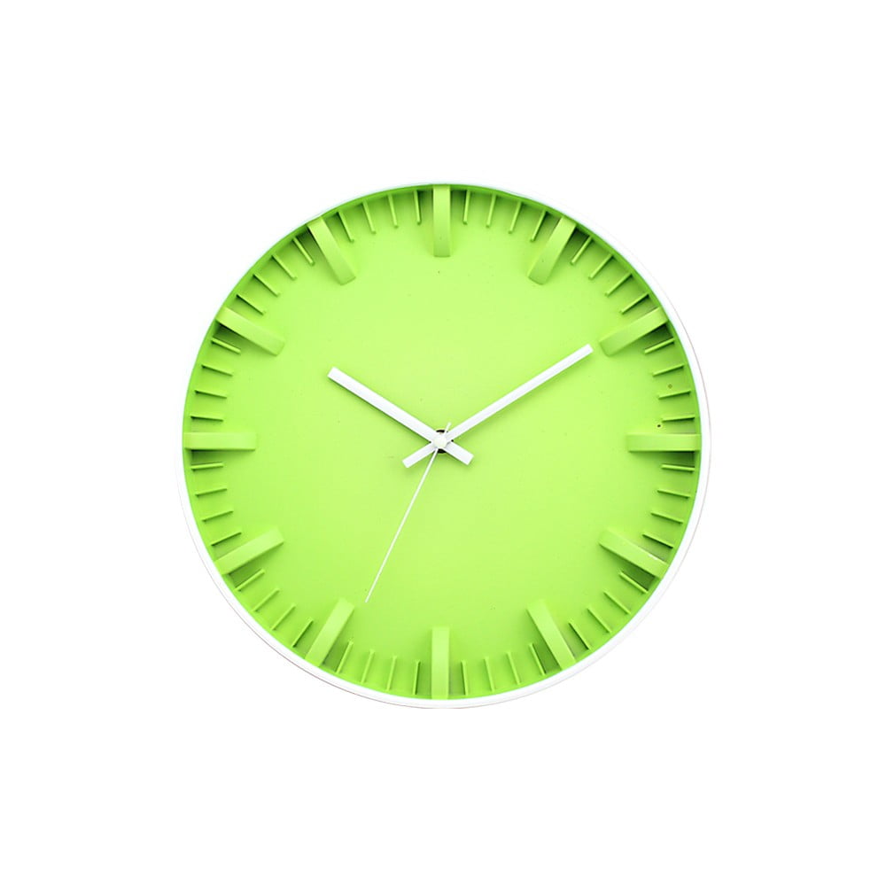 Zelené nástenné hodiny Postershop Pete ø 30 cm