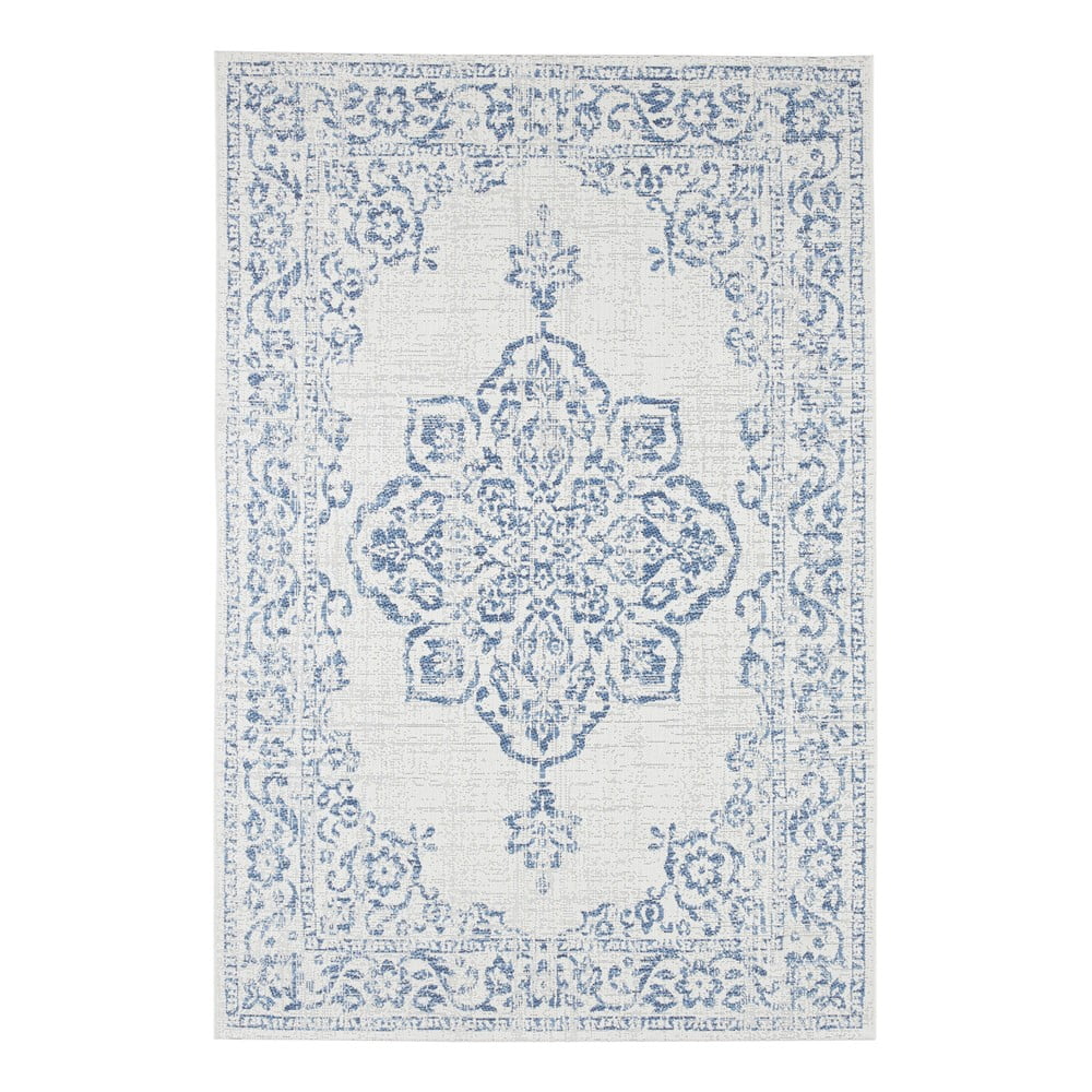 Modro-krémový vonkajší koberec NORTHRUGS Tilos 200 x 290 cm