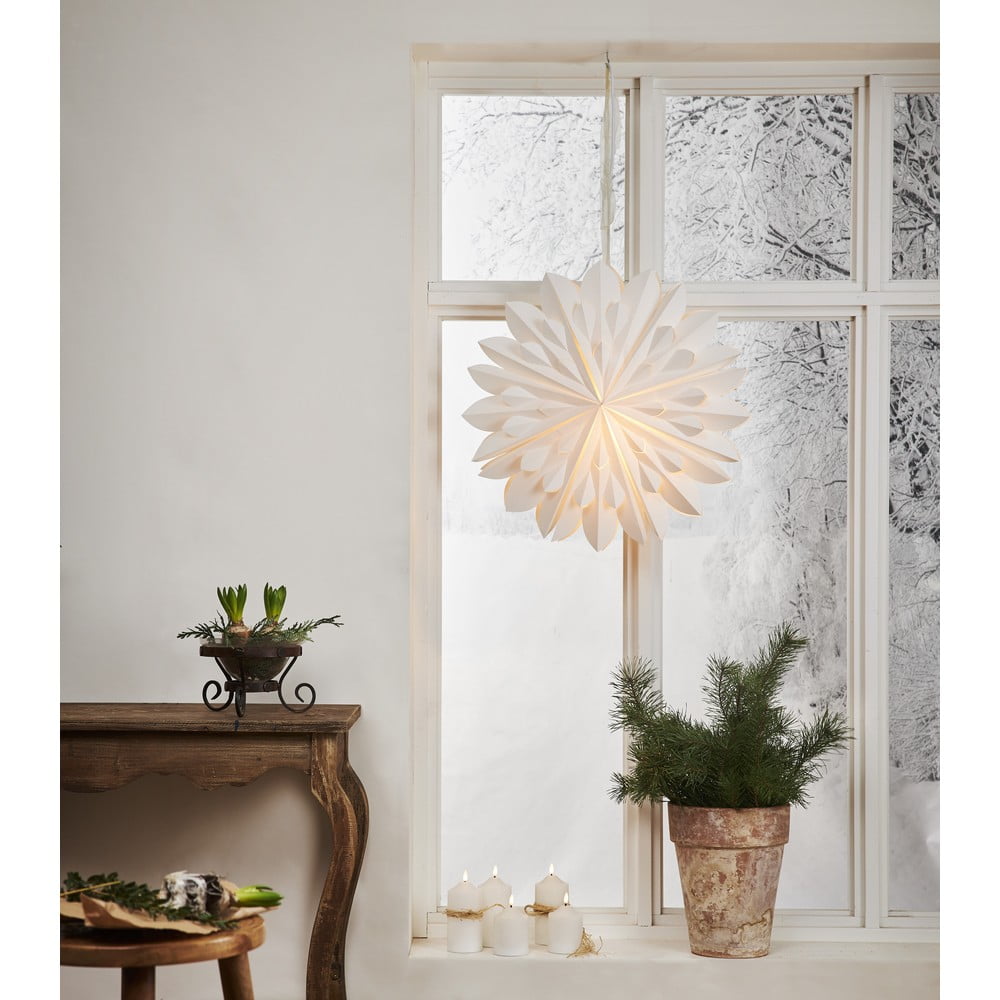 Biela vianočná svetelná dekorácia Star Trading Clipp ø 60 cm