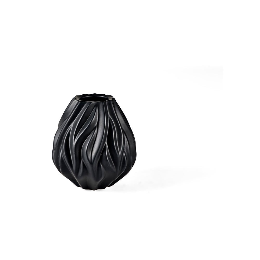 Čierna porcelánová váza Morsø Flame výška 15 cm