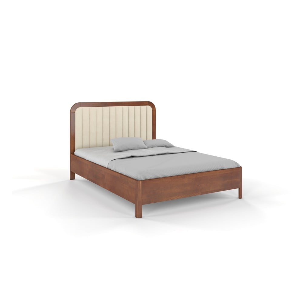 Svetlohnedá manželská posteľ z bukového dreva Skandica Modena 200 x 200 cm