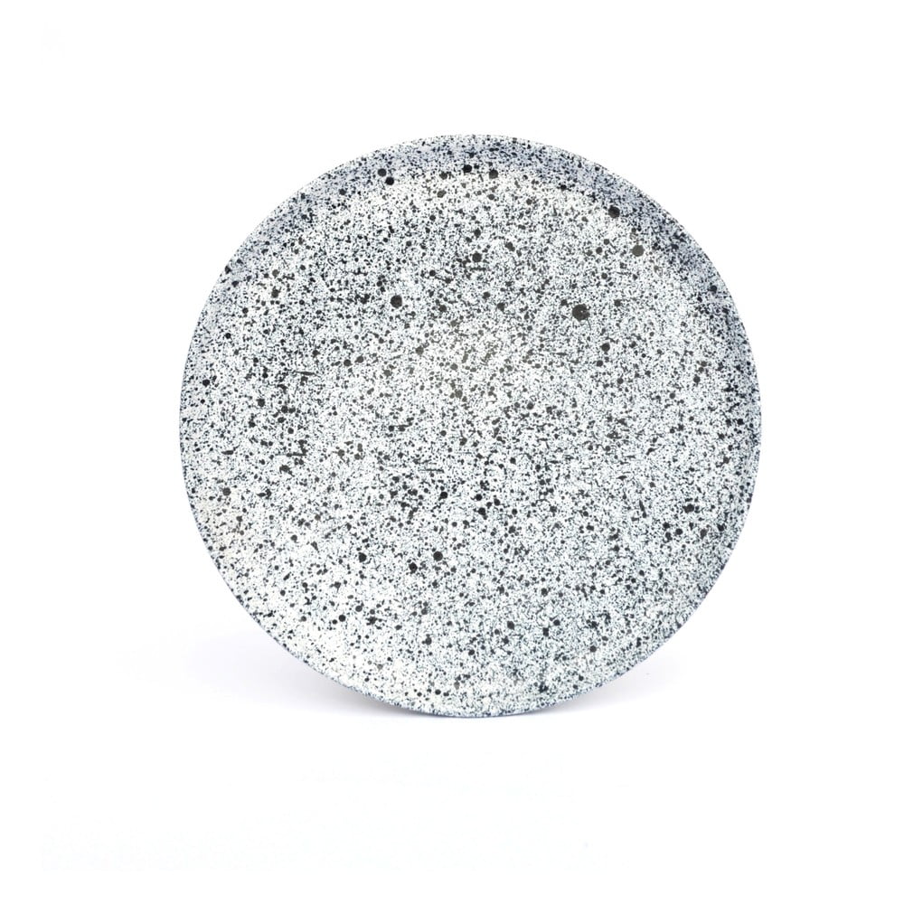 Bielo-čierny kameninový malý tanier ÅOOMI Mess ø 20 cm