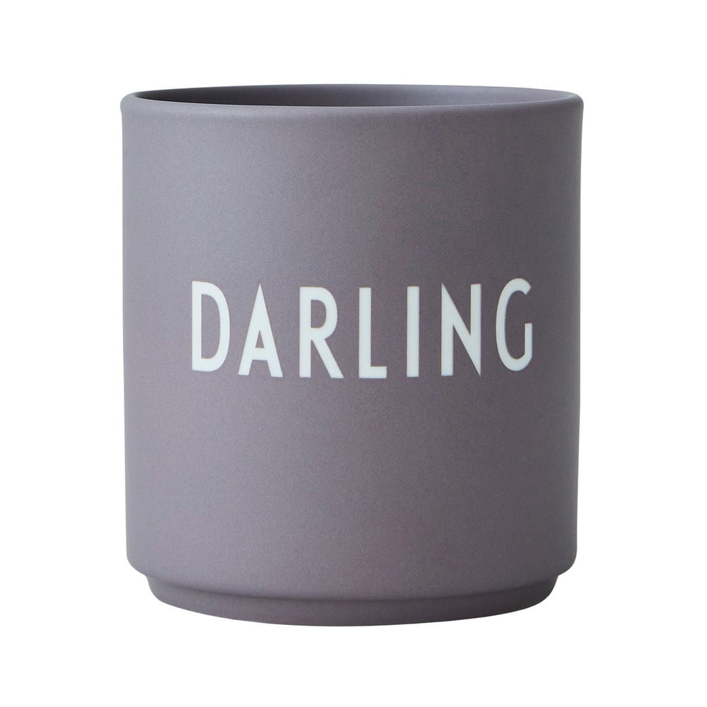 Sivý porcelánový hrnček Design Letters Darling 300 ml