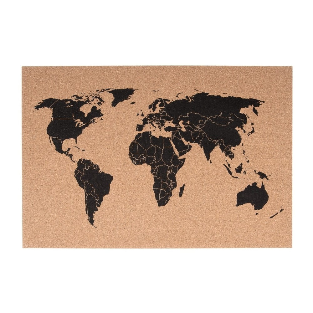 Korková nástenná mapa PT LIVING World 60 × 40 cm