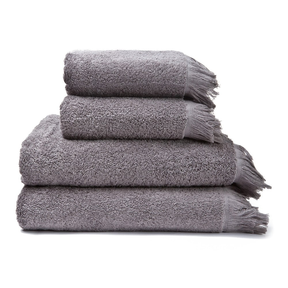 Sada 2 sivých uterákov a 2 osušiek zo 100 bavlny Bonami Selection 50 × 90  70 × 140 cm