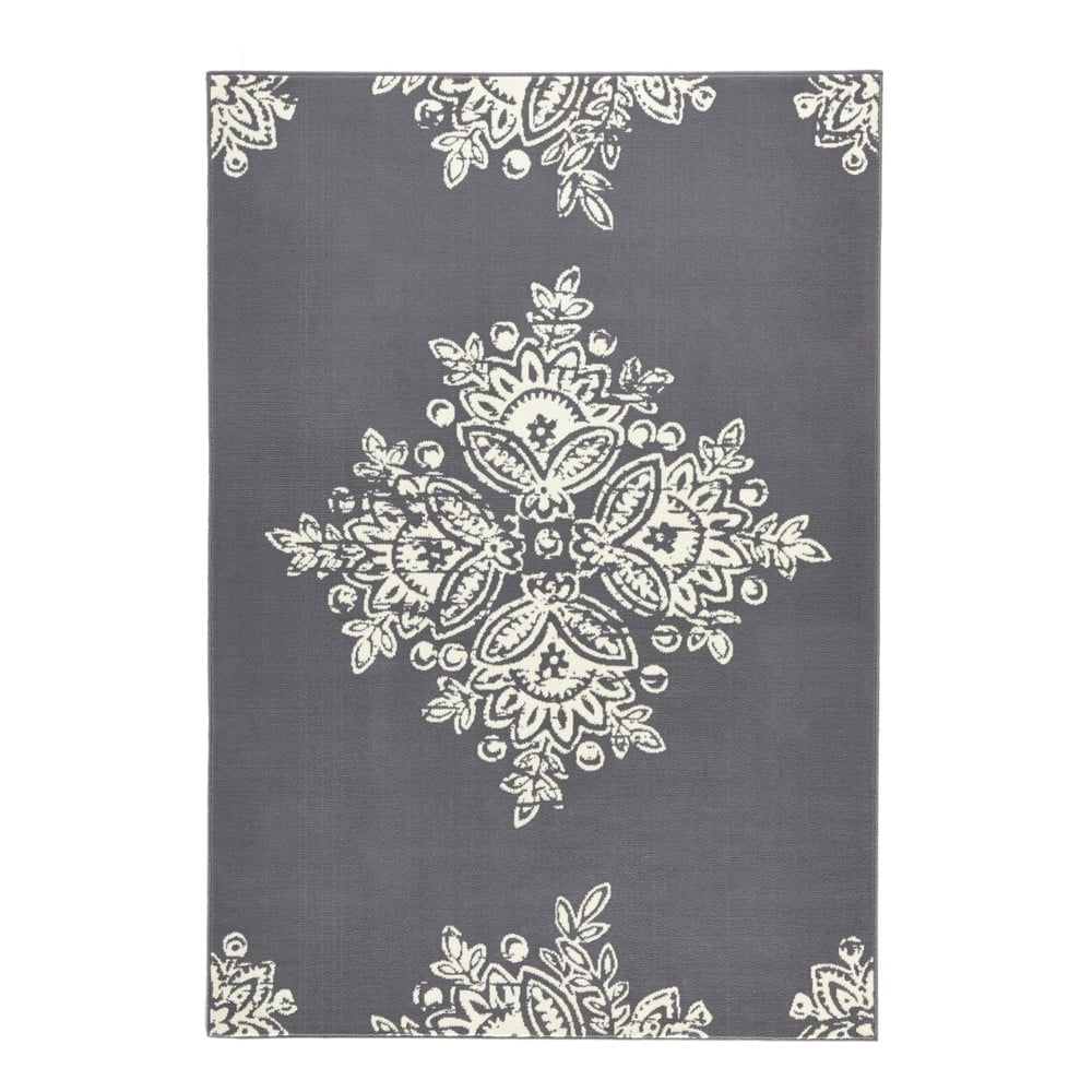 Sivo-biely koberec Hanse Home Gloria Blossom 120 × 170 cm