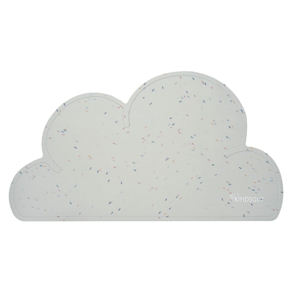 Sivé silikónové prestieranie Kindsgut Cloud Confetti 49 x 27 cm