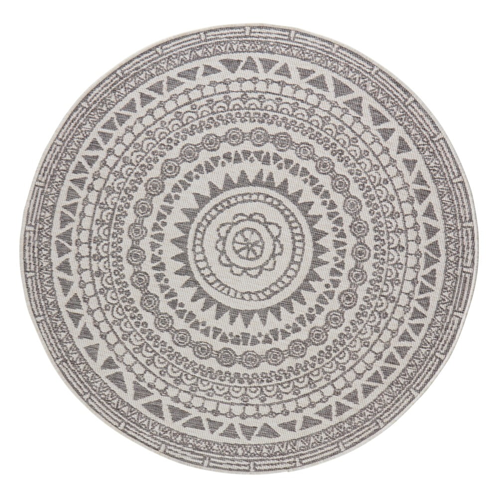 Sivo-krémový vonkajší koberec NORTHRUGS Coron ø 140 cm