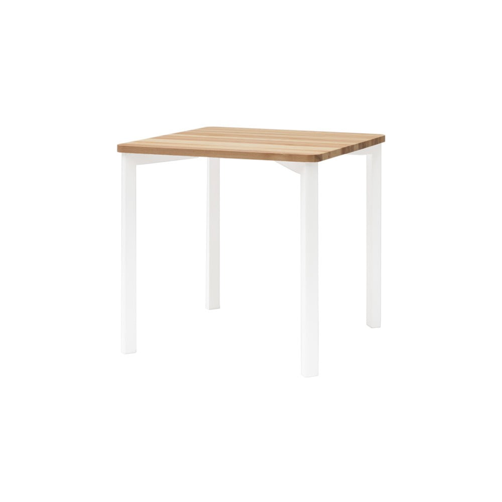 Biely jedálenský stôl so zaoblenými nohami Ragaba TRIVENTI 80 × 80 cm