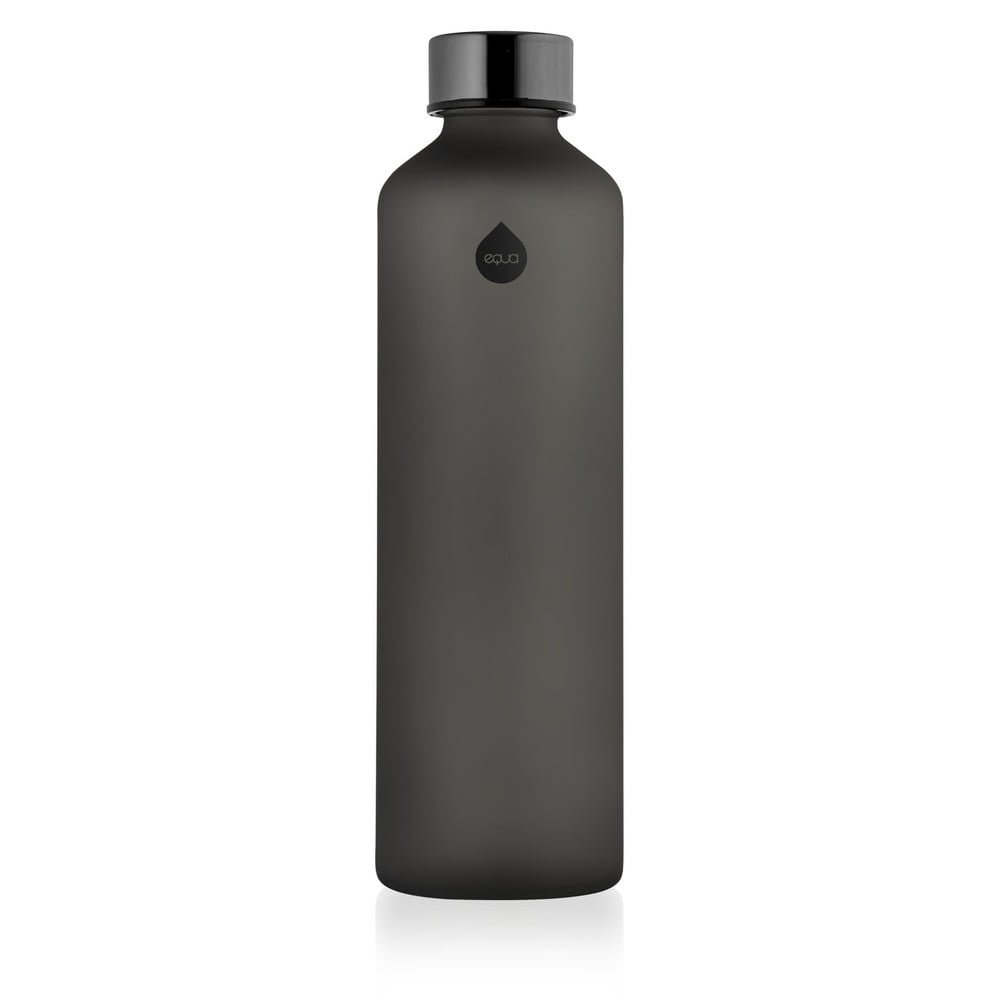 Čierna fľaša z borosilikátového skla Equa Mismatch Ash 750 ml