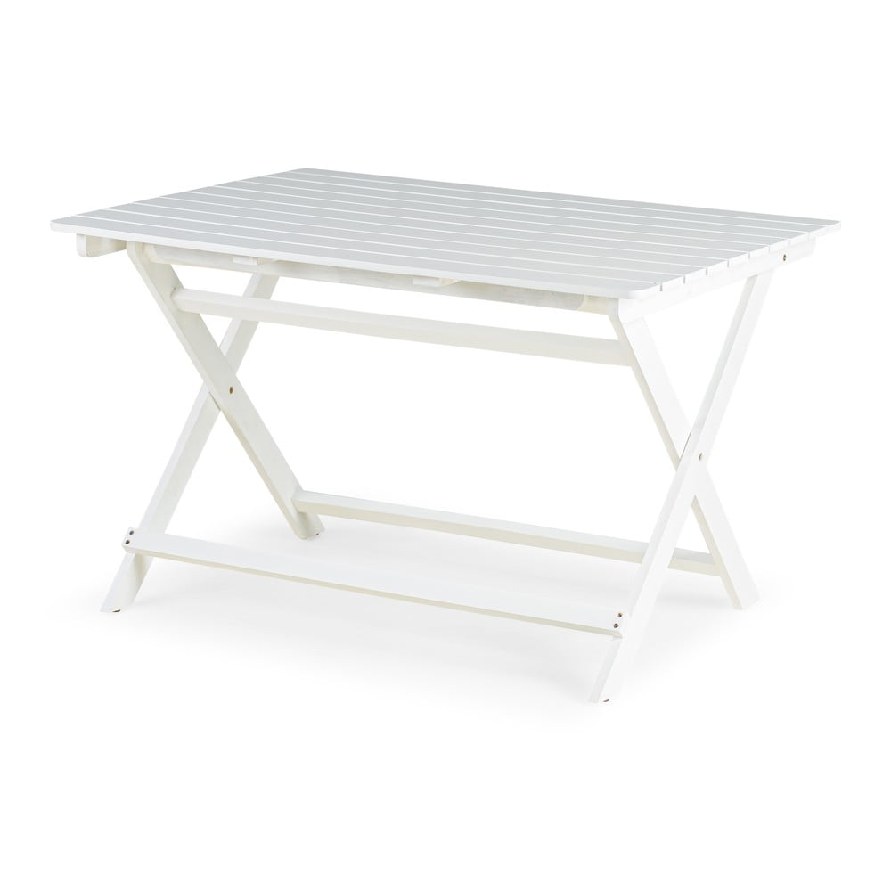 Biely záhradný stôl z akáciového dreva Bonami Essentials Natur 114 x 88 cm