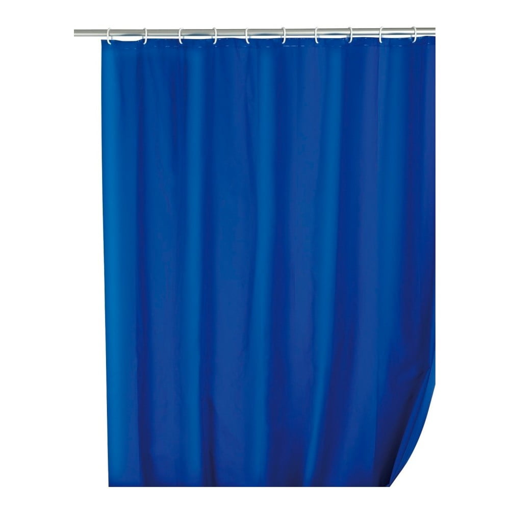 Modrý sprchový záves Wenko Simpler 180 x 200 cm