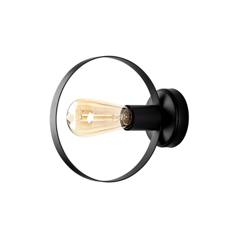 Čierne nástenné svietidlo Squid Lighting Circle výška 20 cm