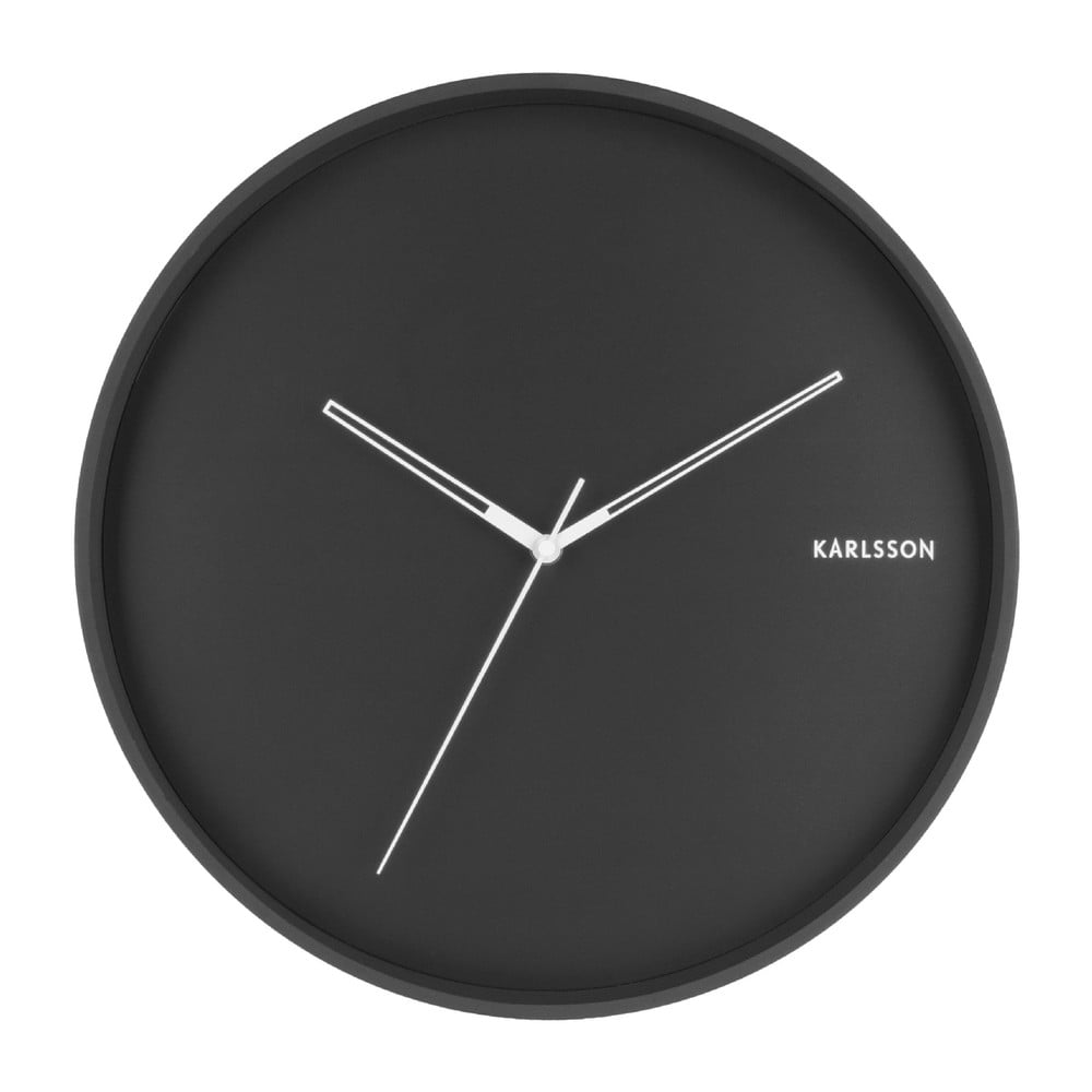 Čierne nástenné hodiny Karlsson Hue ø 40 cm